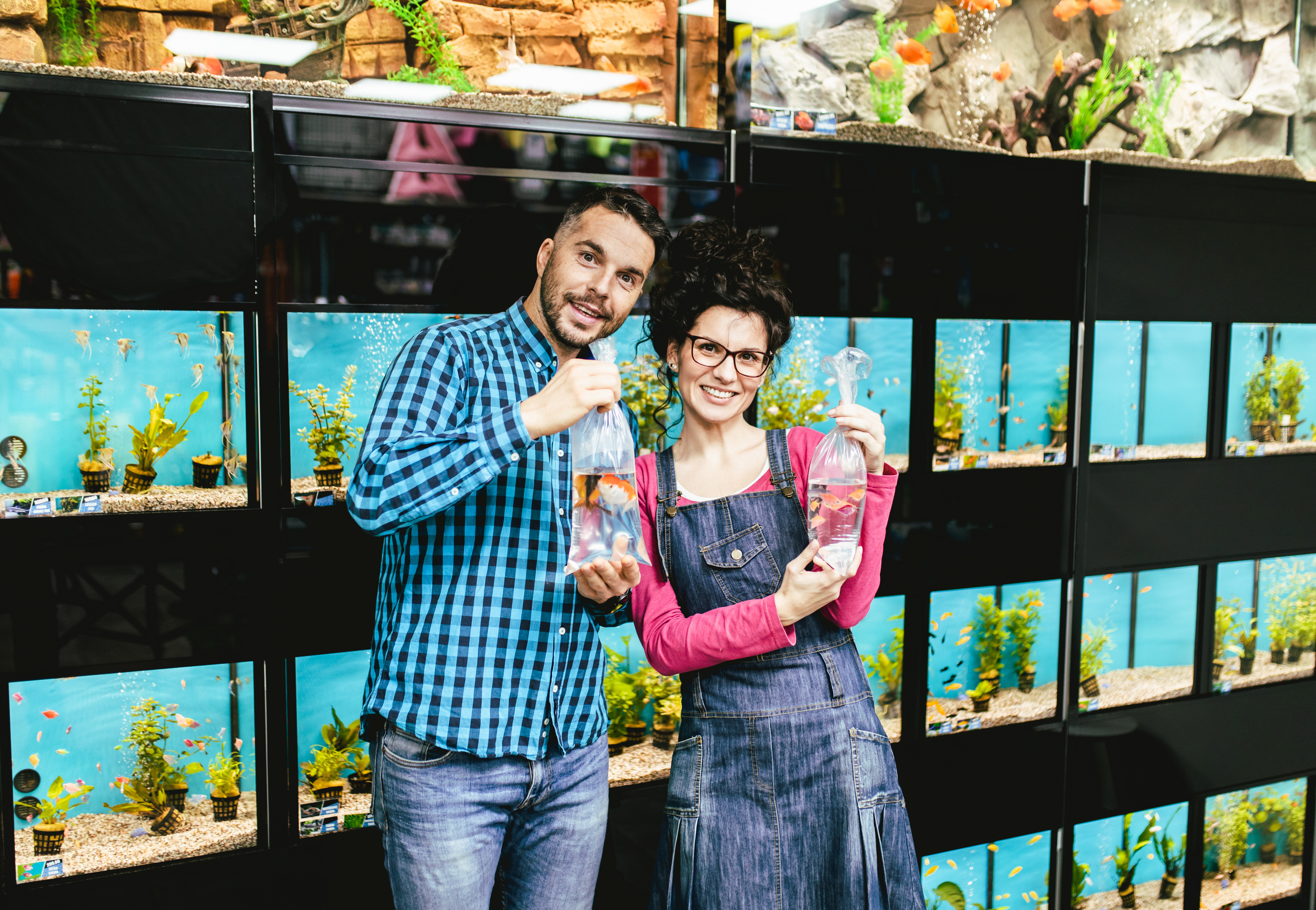 A man and women with their new fish