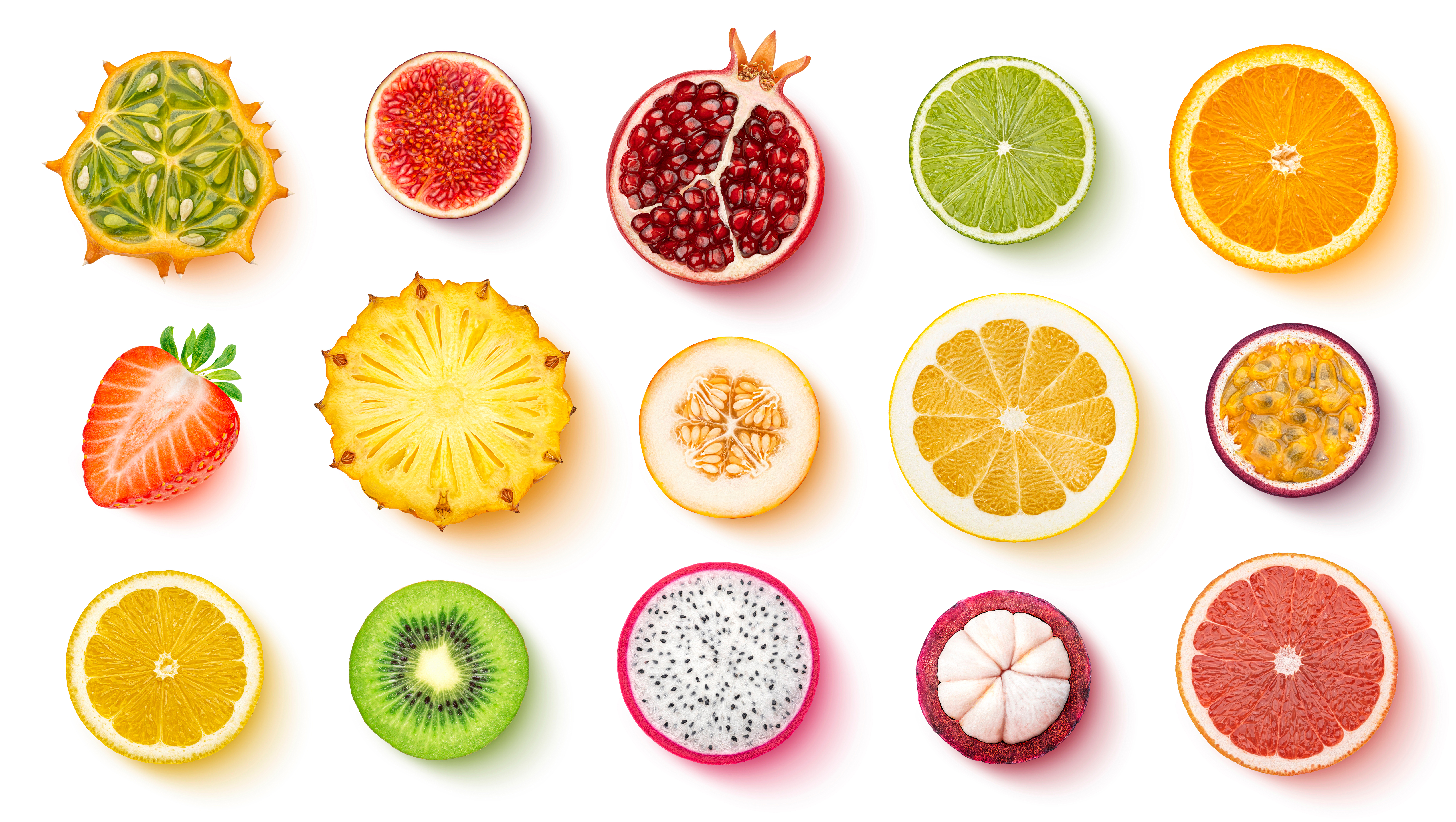 colorful slices of fruit